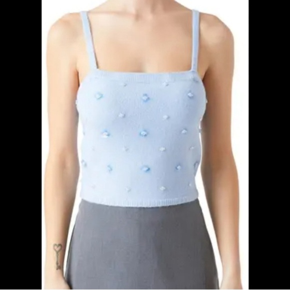 NWT Endless Rose Sequin Floral Sweater Camisole Size M Tank Embellished